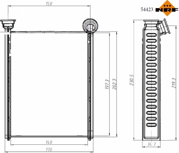 NRF 54423 - Schimbator caldura, incalzire habitaclu aaoparts.ro