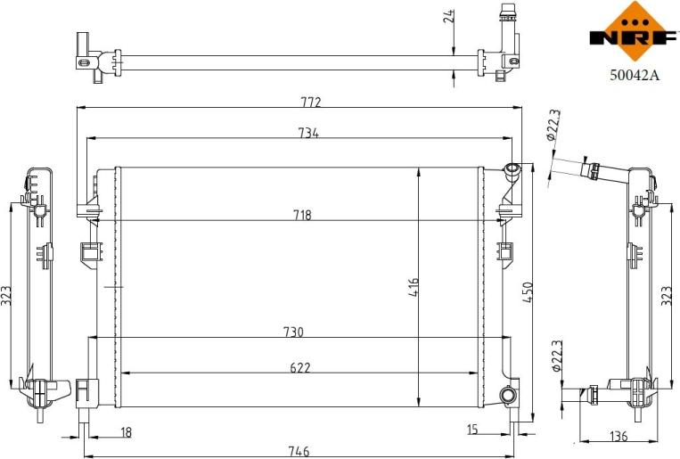 NRF 50042A - Radiator, racire motor aaoparts.ro