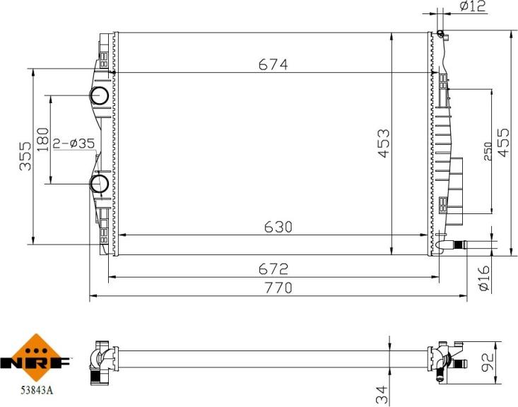 NRF 53843A - Radiator, racire motor aaoparts.ro