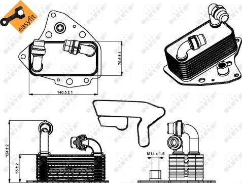 NRF 31343 - Radiator ulei, ulei motor aaoparts.ro