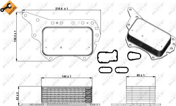 NRF 31337 - Radiator ulei, ulei motor aaoparts.ro