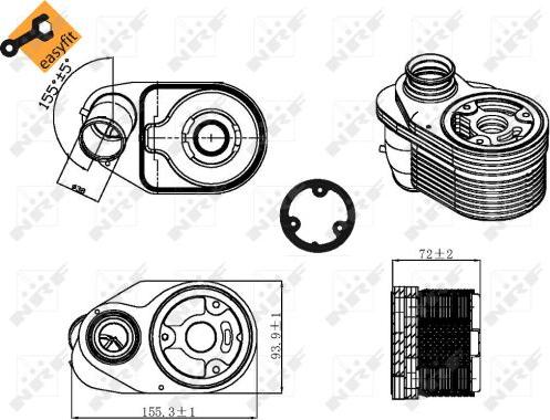 NRF 31324 - Radiator ulei, ulei motor aaoparts.ro