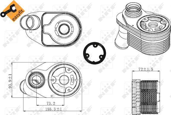 NRF 31325 - Radiator ulei, ulei motor aaoparts.ro