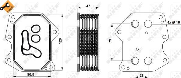 NRF 31754 - Radiator ulei, ulei motor aaoparts.ro