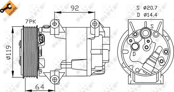 NRF 32424 - Compresor, climatizare aaoparts.ro