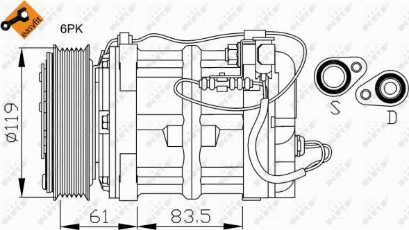 NRF 32108 - Compresor, climatizare aaoparts.ro