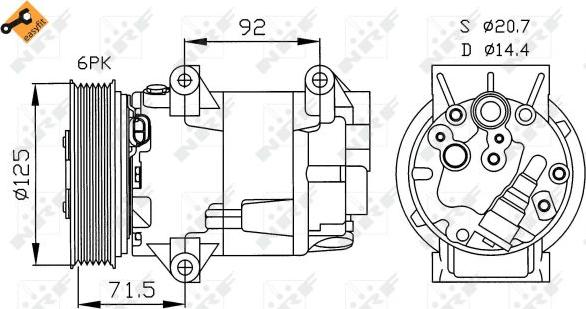 NRF 32208 - Compresor, climatizare aaoparts.ro