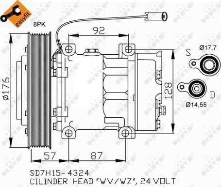 NRF 32700 - Compresor, climatizare aaoparts.ro