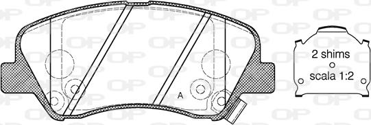 Open Parts BPA1488.02 - Set placute frana,frana disc aaoparts.ro