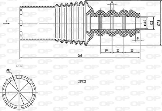 Open Parts DCK5101.02 - Chit protectie praf,amortizor aaoparts.ro