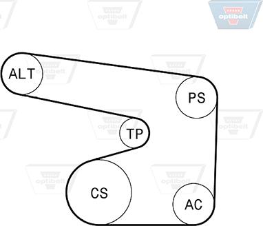 Optibelt 6 PK 1900KT1 - Set curea transmisie cu caneluri aaoparts.ro