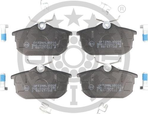 Optimal 10208 - Set placute frana,frana disc aaoparts.ro