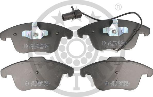 Optimal BP-12452 - Set placute frana,frana disc aaoparts.ro