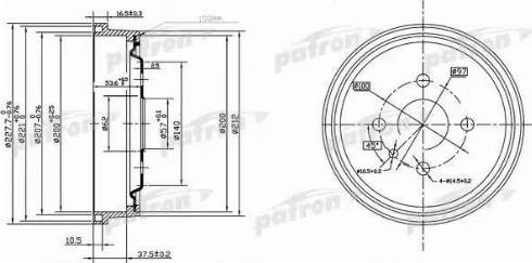 Patron PDR1118 - Tambur frana aaoparts.ro