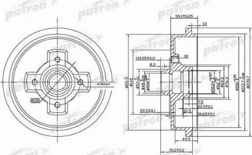 Patron PDR1208 - Tambur frana aaoparts.ro
