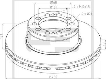 PE Automotive 016.680-00A - Disc frana aaoparts.ro