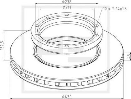 PE Automotive 016.677-00A - Disc frana aaoparts.ro