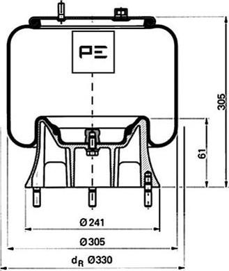 PE Automotive 084.103-72A - Burduf, suspensie pneumatica aaoparts.ro