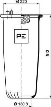 PE Automotive 08424970A - Burduf, suspensie pneumatica aaoparts.ro