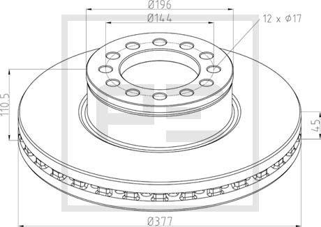 PE Automotive 036.144-00A - Disc frana aaoparts.ro