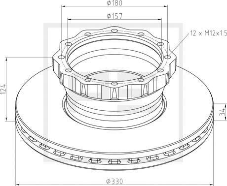 PE Automotive 036.131-00A - Disc frana aaoparts.ro