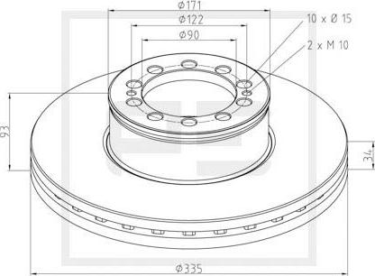 PE Automotive 036.126-00A - Disc frana aaoparts.ro
