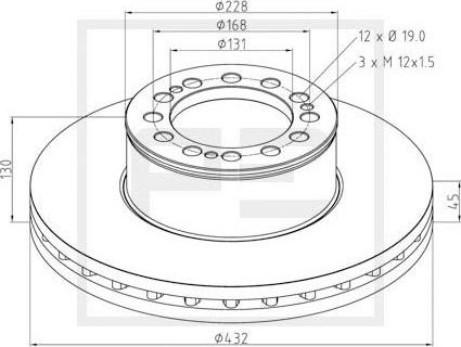 PE Automotive 036.121-00A - Disc frana aaoparts.ro