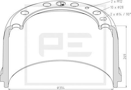 PE Automotive 14606900A - Tambur frana aaoparts.ro