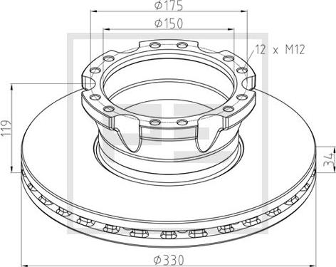 PE Automotive 106.004-10A - Disc frana aaoparts.ro