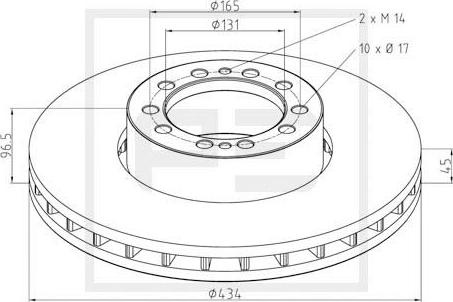 PE Automotive 256.028-00A - Disc frana aaoparts.ro