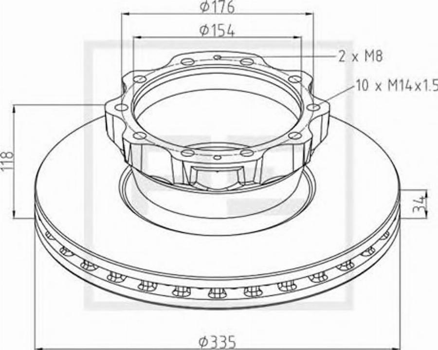 PE Automotive 036.125-00A - Disc frana aaoparts.ro