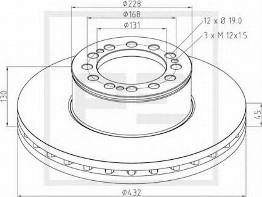 PE Automotive 036.121-00A - Disc frana aaoparts.ro