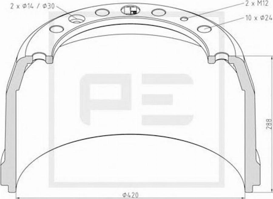 PE Automotive 106.063-00A - Tambur frana aaoparts.ro