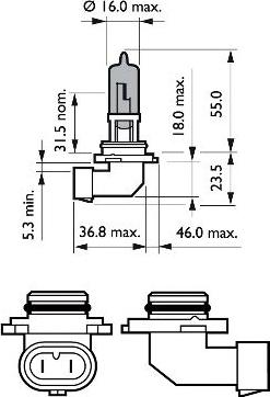 PHILIPS 9006WVUB1 - Bec, far faza lunga aaoparts.ro