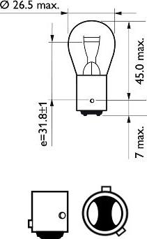 PHILIPS 12594CP - Bec, lampa frana / lampa spate aaoparts.ro