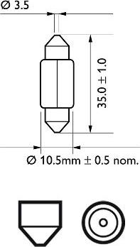 PHILIPS 12844CP - Bec, iluminare numar circulatie aaoparts.ro