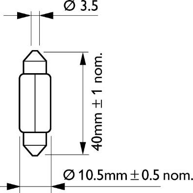 PHILIPS 12866CP - Bec, iluminare numar circulatie aaoparts.ro