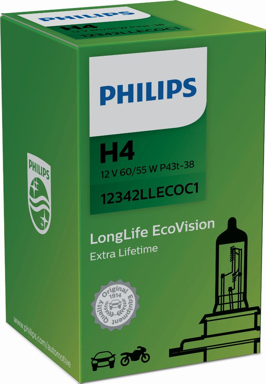 PHILIPS 12342LLECO - Bec, far faza lunga aaoparts.ro