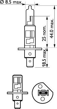 PHILIPS 12258LLECOB1 - Bec, far faza lunga aaoparts.ro