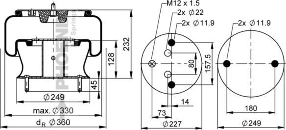 Phoenix 1 DF 23 C-1 - Burduf, suspensie pneumatica aaoparts.ro