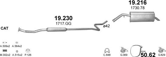 Polmo POLMO99136 - Sistem de esapament aaoparts.ro