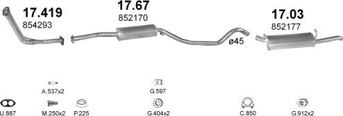 Polmo POLMO06172 - Sistem de esapament aaoparts.ro