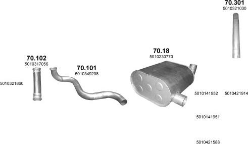 Polmo POLMO00545 - Sistem de esapament aaoparts.ro