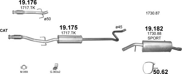 Polmo POLMO00038 - Sistem de esapament aaoparts.ro