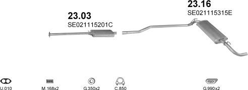 Polmo POLMO00883 - Sistem de esapament aaoparts.ro