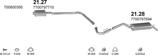 Polmo POLMO00870 - Sistem de esapament aaoparts.ro
