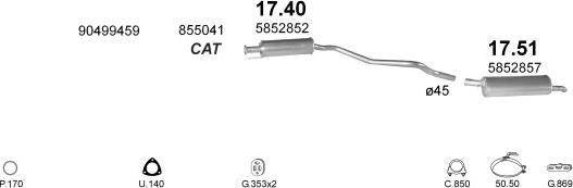 Polmo POLMO00332 - Sistem de esapament aaoparts.ro