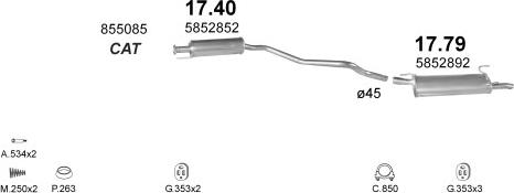 Polmo POLMO00333 - Sistem de esapament aaoparts.ro