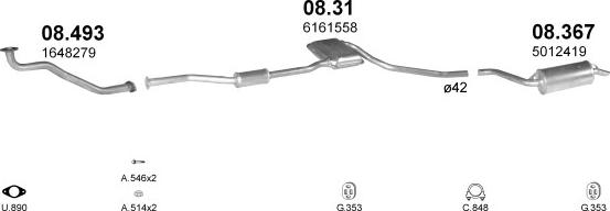 Polmo POLMO00706 - Sistem de esapament aaoparts.ro