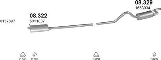 Polmo POLMO00707 - Sistem de esapament aaoparts.ro